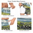 thumbnail image 5 of joogoo Men's Cows Wild Daisy Swim Trunks with Liner Pocket Beach Shorts X-Large, 5 of 9