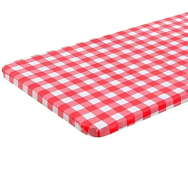 Bande Élastique Extérieure Flanelle Bande de Caoutchouc Couverture Imprimée à Carreaux Extensible Couverture de Table Adaptée pour Camping Extérieur Banquet et Fête Couverture de Table pour Fêtes Rectangle Tissu Action de Grâce