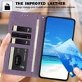thumbnail image 5 of For Samsung Galaxy S25 Edge 5G 6.7" Flower Embossed Buckle Case, Card Slots/Pocket, PU Leather Flip Wallet Case With Short Wrist Strap,Purple,For Galaxy S25 Edge 5G, 5 of 7