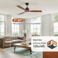 thumbnail image 3 of Sofucor Ceiling Fan without Lights, 60 Inch Low Profile Flush Mount Mordern Wood Ceiling Fan with Remote, 3 of 11