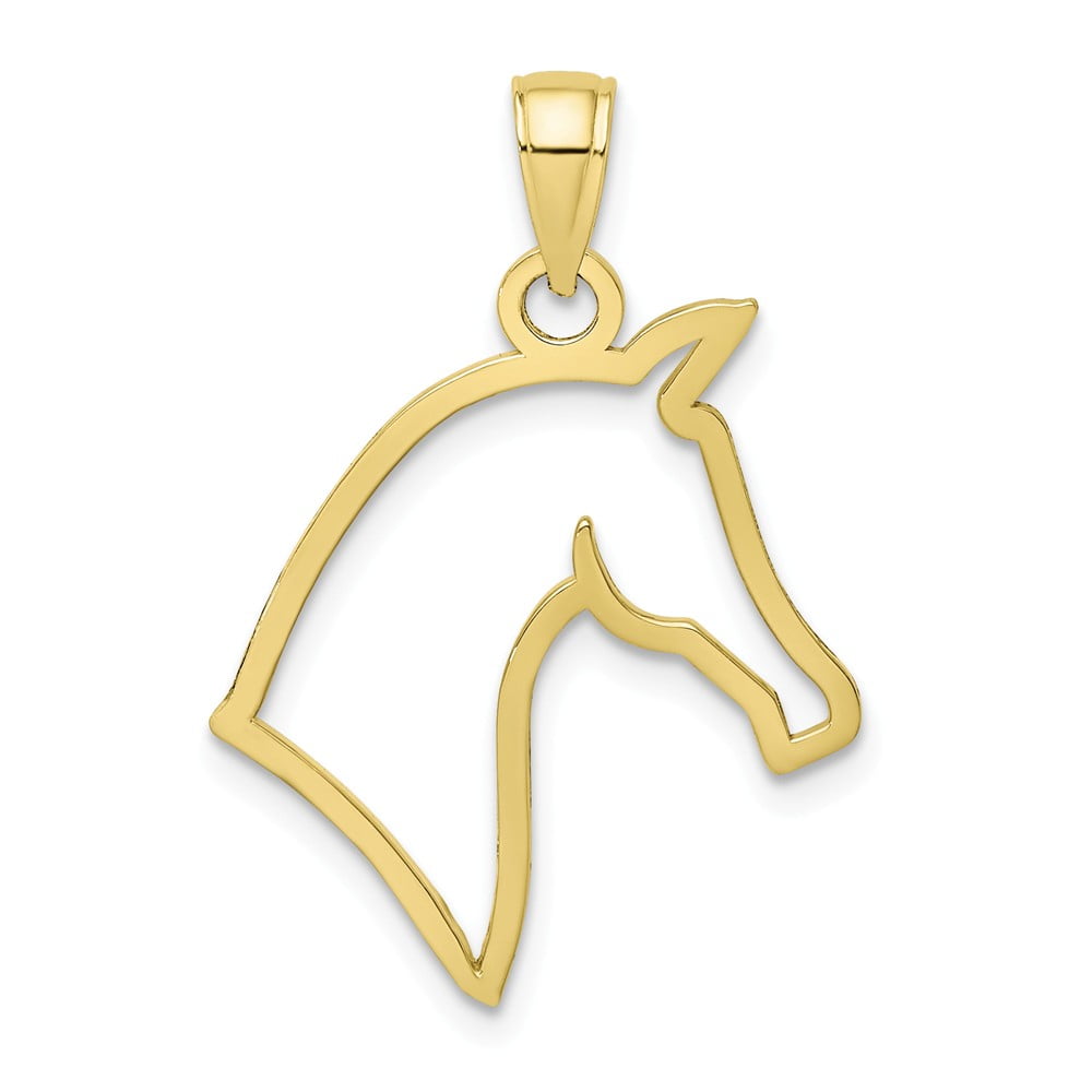 Silver Yellow Plated Horse Head Charm 21mm