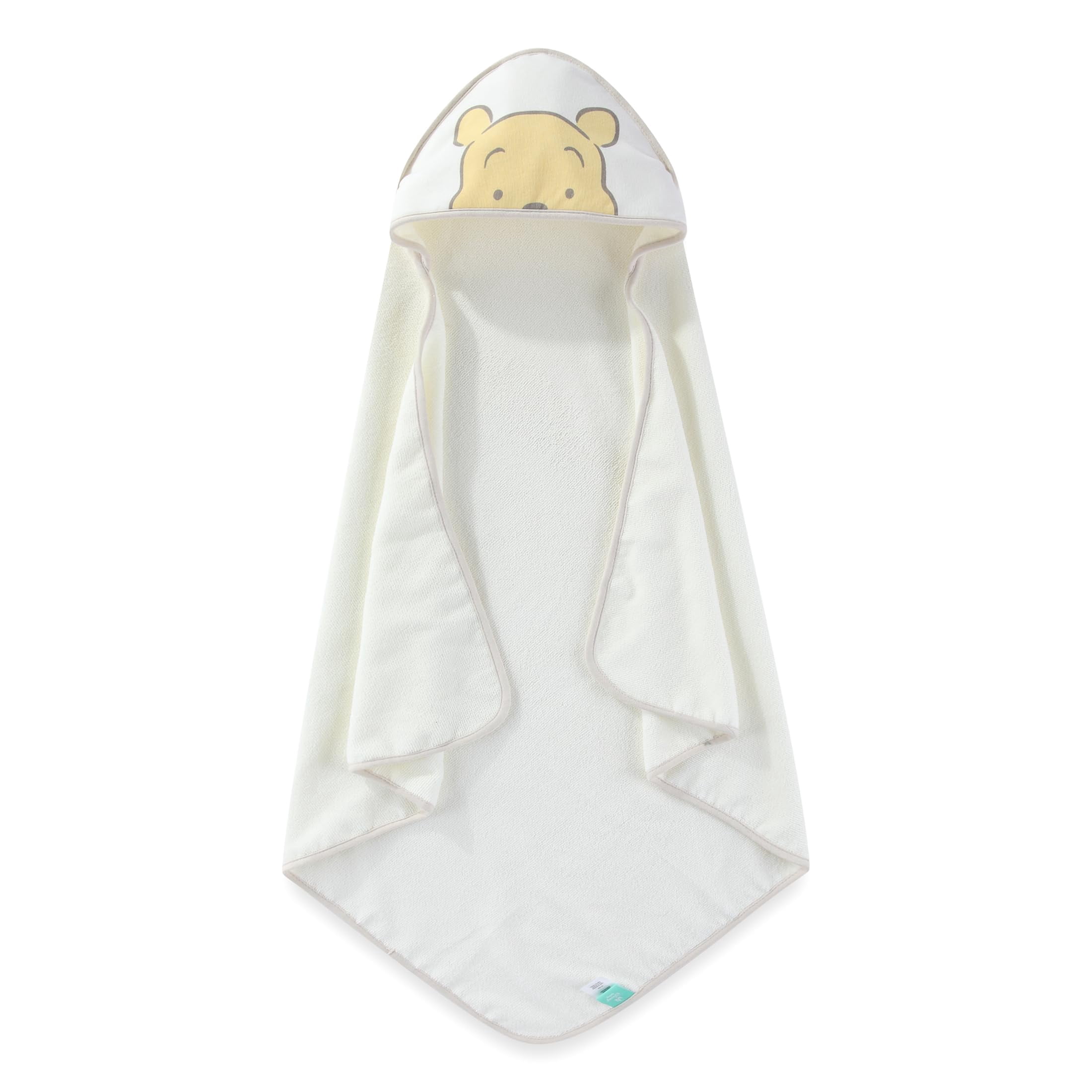 Disney Baby Winnie the Pooh Hooded Baby-Bath Towel with Washcloths for Newborn and Infants, 6 Piece Set, One Size