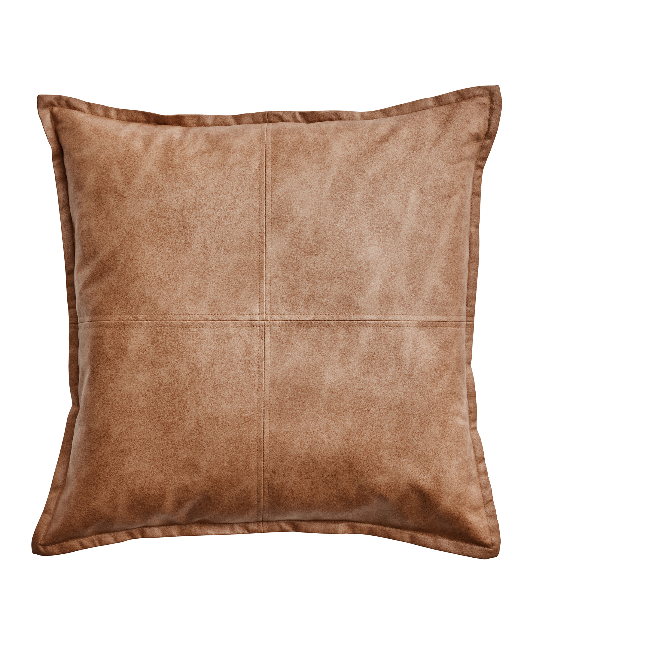 Better Homes & Gardens 20" x 20" Beige Faux Leather Decorative Pillow