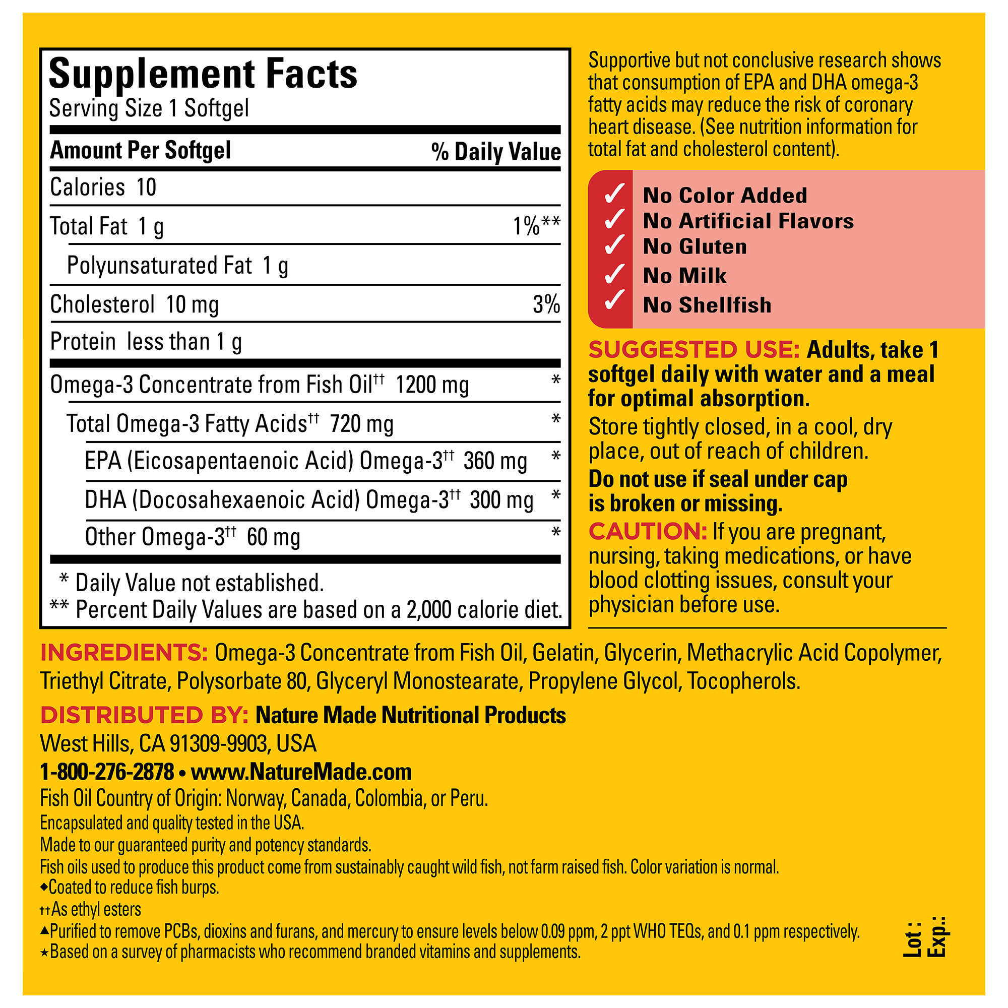 Nature Made Burp Less Omega-3 Fish Oil 1200 mg photo 2