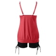 thumbnail image 4 of Swimming Suits for Women Solid Color Stylish Ruffle Tankini Tops with Boyshorts Red Womens Bathing Suits XXL, 4 of 6