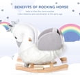 thumbnail image 5 of Wooden Base Plush Seat Kids Ride on Horse Swan Rocker with Sound Safety Belt for Toddlers 18-36 Months White, 5 of 7