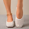 thumbnail image 5 of Domzle Mesh Ballet Flats for Women Slip On Round Toe Comfy Casual Office Ballerina Flat Shoes Breathable Comfortable Round Toe Pull-On Shoes White, 5 of 7