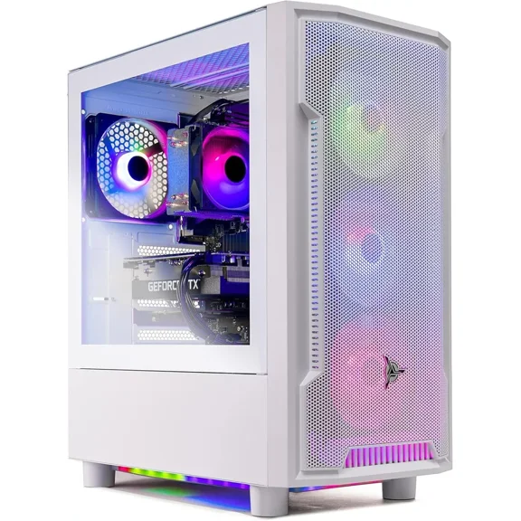 Skytech Archangel Gaming PC Desktop, Ryzen 5 7600X 4.7 GHz (5.3GHz Turbo Boost), NVIDIA RTX 4060 8GB GDDR6, 1TB SSD, 16GB DDR5 RAM 6000, 650W Gold PSU, Wi-Fi, Win 11 Home