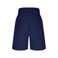 thumbnail image 5 of ClodeEU Women's Summer Elast Waist Vintage Shorts with Pockets, Casual Loose Short Navy,Womens Plus M, 5 of 8