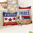 thumbnail image 6 of 4th of July God Bless America Patriotic Decorative Throw Pillow Covers 18 x 18 Set of 4, USA Stripes Stars Land of The Free Outdoor Pillowcase, American Faith Freedom Cushion Case Home Decor, 6 of 6