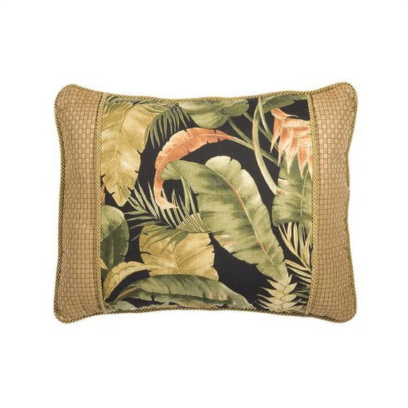 La Selva Corded Tropical Pillow Black Corded Pillow 16 x 20