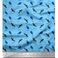 thumbnail image 1 of Soimoi Japan Crepe Satin Fabric Waves,Whale & Dolphin Ocean Print Fabric by Yard 42 Inch Wide, 1 of 1