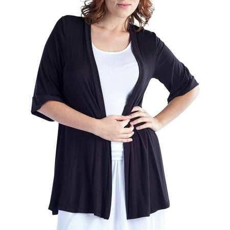 Sleeve Open Shrug - Women's 3/4 Sleeve Open Shrug