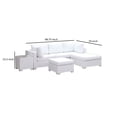 thumbnail image 2 of Benjara L Shaped Wicker Sectional Sofa with Glass Top Coffee and End Table, White, 2 of 6