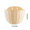 thumbnail image 4 of pstuiky Rattan-Textured Wall-Mounted Flower Pot Semi-Circular Plastic Planter for Indoor Outdoor Decor Large Size 25X16X15Cm, 4 of 7