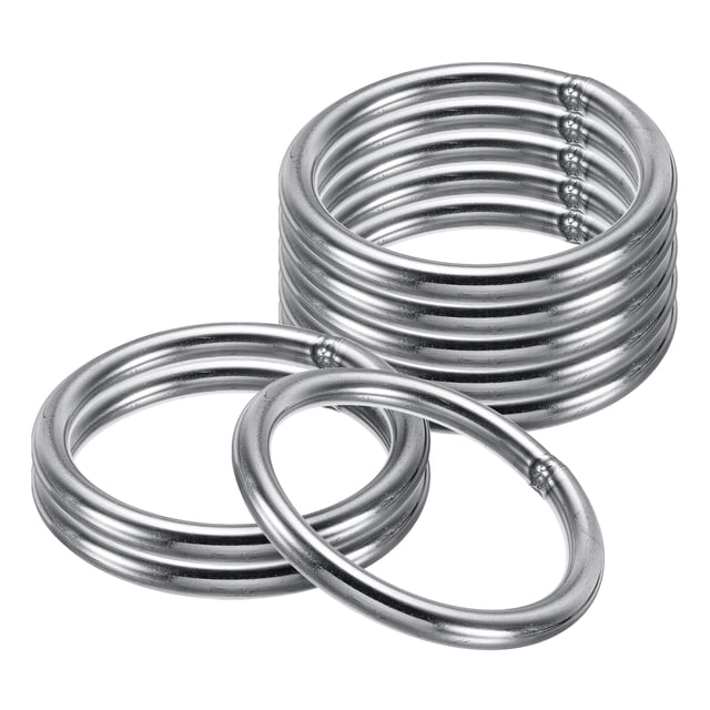 Unique Bargains 64mm Metal O Rings, 8 Pack 304 Stainless Steel Round Rings for Hardware Bags