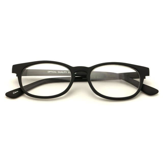 Vision World Eyewear V.W.E. Fun Neon Color Spherical Frame Readers Reading Glasses - Matte Translucent Rubberized Finish (Black, 1.50)