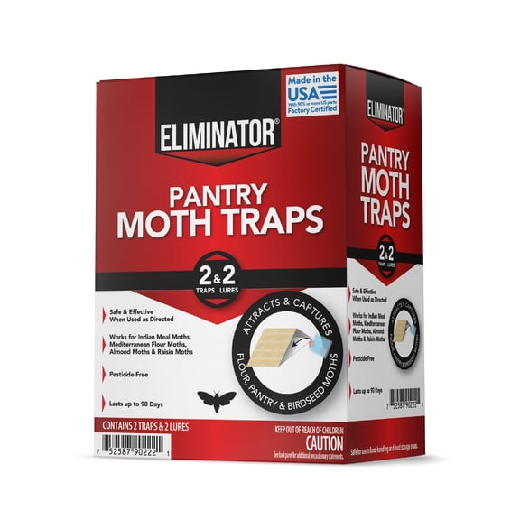 Eliminator Pantry Moth Traps, Pheromone Moth Traps, 2 Pack