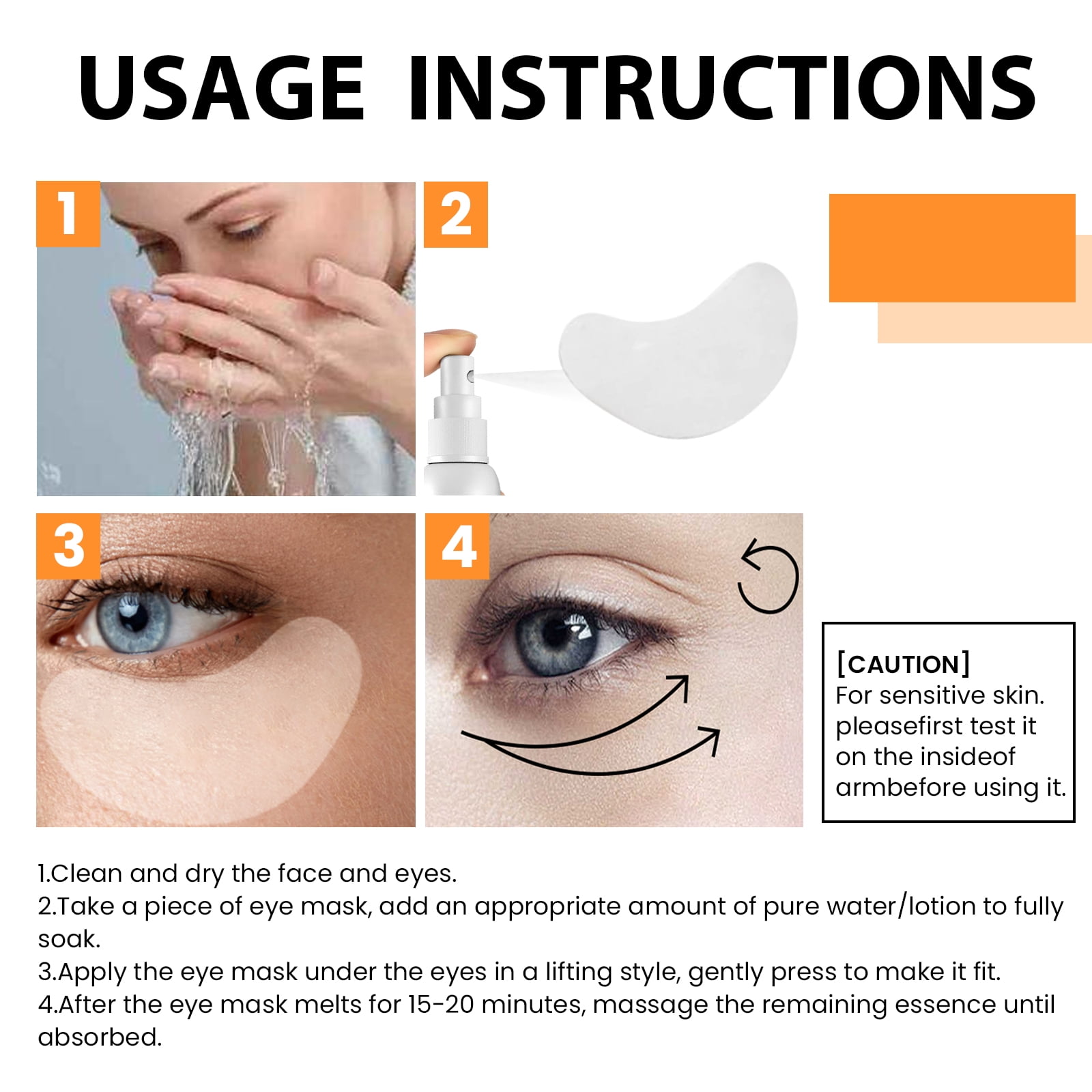 Alvantor Collagen Eye Patches, Water-Soluble Hydrating Under Eye Mask for Puffiness & Dark Circles, 2pcs