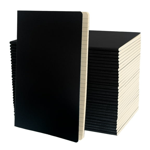 Simply Genius (30pk) A5 Soft Cover Journal Notebook, 5.5x8.3, Black