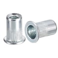 thumbnail image 1 of Unique Bargains 1/4-20 Rivet Nuts, 50 Pack Zinc Plated Carbon Steel Knurled Flat Head Threaded Insert Nuts for Metal, Plastic, 1 of 5