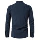 thumbnail image 5 of Blusa y camisa de manga larga con cuello alto para hombre, de algodón y lino, con cuello alto y corbata, de manga larga, estilo pulóver, blusa, blusa de algodón y lino para hombre., 5 of 7