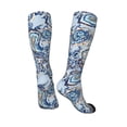 thumbnail image 2 of Knee High Socks for Men and Women, Paisley Pattern No.90124 Althletic Compression Socks, Support Long Tube Socks for Outdoor Sport, Calf Socks, High Stockings for Women Men, 2 of 7