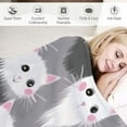 thumbnail image 3 of HENGT  Grey Cute Cats Throw Blanket Ultra Soft Cozy Decorative Flannel Blanket for Home Bed Couch Chair Travel, 3 of 6