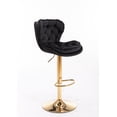 thumbnail image 6 of Muumblus Bar Stools Set of 2, Velvet Counter Height Adjustable Barstools with Tufted Back, Swivel Bar Chairs Upholstered Modern Bar Stool for Kitchen Island, Dining Room, Black, 6 of 9