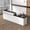 White & Black Marble; Right Hand High, variant on Anzhap 71-Inch Straight Reception Desk with Raised Counter, Lockable Drawer, Keyboard Tray, Storage Shelves and Cable Management, White and Gray