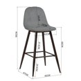 thumbnail image 3 of Banco con 2 Sillas de bar FurnitureR CHARLTON PP gris Moderno, 3 of 7