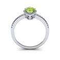 thumbnail image 4 of SuperJeweler 1 Carat Pear Shape Peridot and Halo Diamond Ring In Sterling Silver For Women, 4 of 6