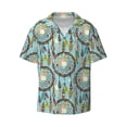 thumbnail image 2 of Lsque Boho Dreamcatcher 1 print Men's Cuban Collar Short Sleeve Shirt Summer Beachwear Casual Button Down Fashionable Vacation Leisure Shirt-Medium, 2 of 7