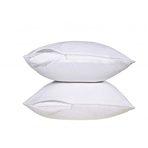 Pacific Linens Cotton Touch Zippered Pillow Protector, King Size, 2