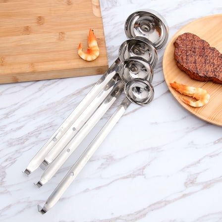 SEWCHICS Set of 2 Stainless Steel Soup Ladles Kitchen Cooking Utensils for Commercial and Home Use