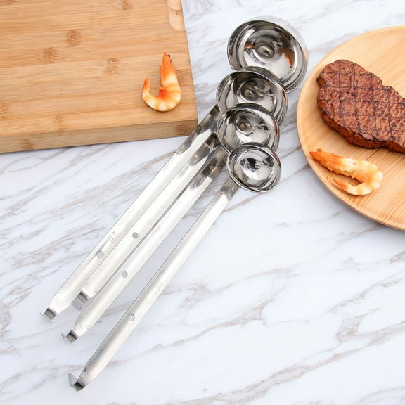 SEWCHICS Set of 2 Stainless Steel Soup Ladles Kitchen Cooking Utensils for Commercial and Home Use