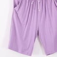 thumbnail image 5 of TEAJOPSUU Women's Lounge Shorts 5" Sleepwear Bottoms Soft Drawstring Elastic Waist Pajama Shorts Cotton Blend Comfy Pj-Sleep Shorts Purple, 5 of 5