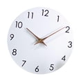 thumbnail image 1 of Reloj de pared silencioso de madera redondo de 10 pulgadas, reloj de pared decorativo. Blanco, 1 of 9