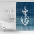 thumbnail image 3 of Shower Curtain Ocean Nautical Anchor Waterproof Shower Curtain Set with Hooks for Bathroom Showers,Stalls and Bathtubs,54x78InGradient Blue Stripes, 3 of 9
