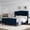 Navy Blue, variant on Ataucjin Full Size Bed Frame, Velvet Upholstered Platform Bed with Wingback Headboard, Wooden Slat Support, No Box Spring Needed, Easy Assembly