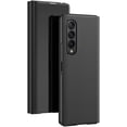 thumbnail image 3 of Compatible with Samsung Galaxy Z Fold 4 Case with Kickstand Leather Clear View Makeup Mirror Design Glitter Luxury Shockproof Protective Flip Case for Samsung Galaxy Z Fold 4 Mirror Black QH, 3 of 12