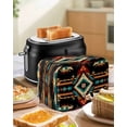 thumbnail image 5 of Orange Teal Boho Toaster Cover 2 Slice, Southwestern Ethnic Abstract Geometric Dustproof Bread Machine Oven Cover with Storage Pockets, Fits Most Kitchen Toasters Protector, 5 of 5