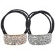 thumbnail image 1 of 2Pcs Rhinestone Hair Cuff Ponytail Holder Punk Style Elastic Hair Band Tie, 1 of 4