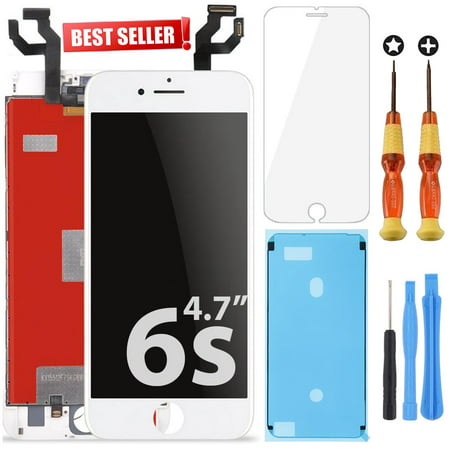 White iPhone 6s lcd Screen Replacement Repair Kit w/ Tools LCD Touch Screen Display Assembly and Replacement | Replace Cracked, Broken, Dead