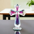thumbnail image 5 of WYZCTTD Crystal Standing Cross Decor, Handmade Glass Holy Cross Collectible Figurines for Home Decoration, Easter Christmas Decoration for Pary，Colorful, 5 of 6