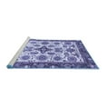 thumbnail image 2 of Ahgly Company Machine Washable Indoor Round Abstract Blue Modern Area Rugs, 3' Round, 2 of 4