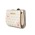 thumbnail image 4 of Michael Kors Women's Jet Set Medium Floral Embellished Signature Logo Bifold Wallet (Light Cream Multi), 4 of 6