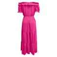 thumbnail image 6 of yunLCZ Basic Women's Tees Everyday Low Price Square Neck Sleeveless Ruffle Waist Off Shoulder Evening Tiered Maxi Dress With Pockets Office casual blouse with leggings, 6 of 7