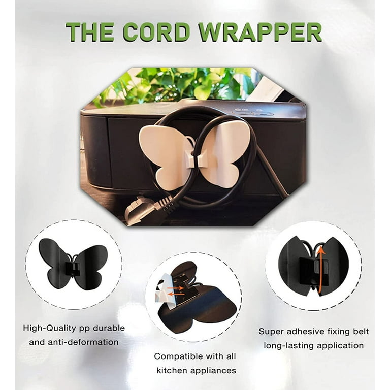 Cord Organizer for Appliances 6pcs - Cord Wrapper for Appliances Cord Holder Kitchen Appliance Cord Winder Appliance Cord Organizer Stick on Mixer