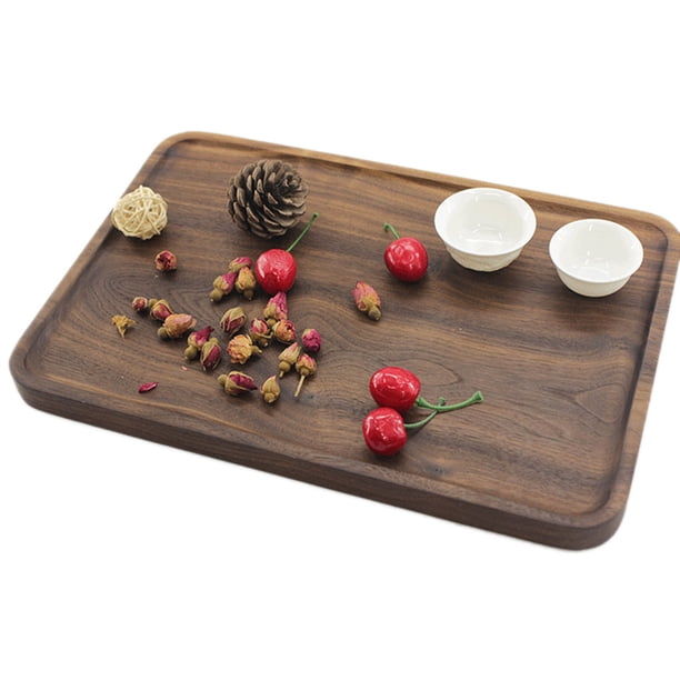 Billuyoard Platos redondos de madera, pastel de frutas, té, café, postre, de comida, bandeja para servir Mostrada seis 30*20*2cm Billuyoard JJ25028-06